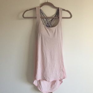 Lululemon pink striped tank